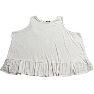 Torrid Peplum Crop Tank Top Shirt Sleeveless Women's Plus Size 4 aka 26 28 White